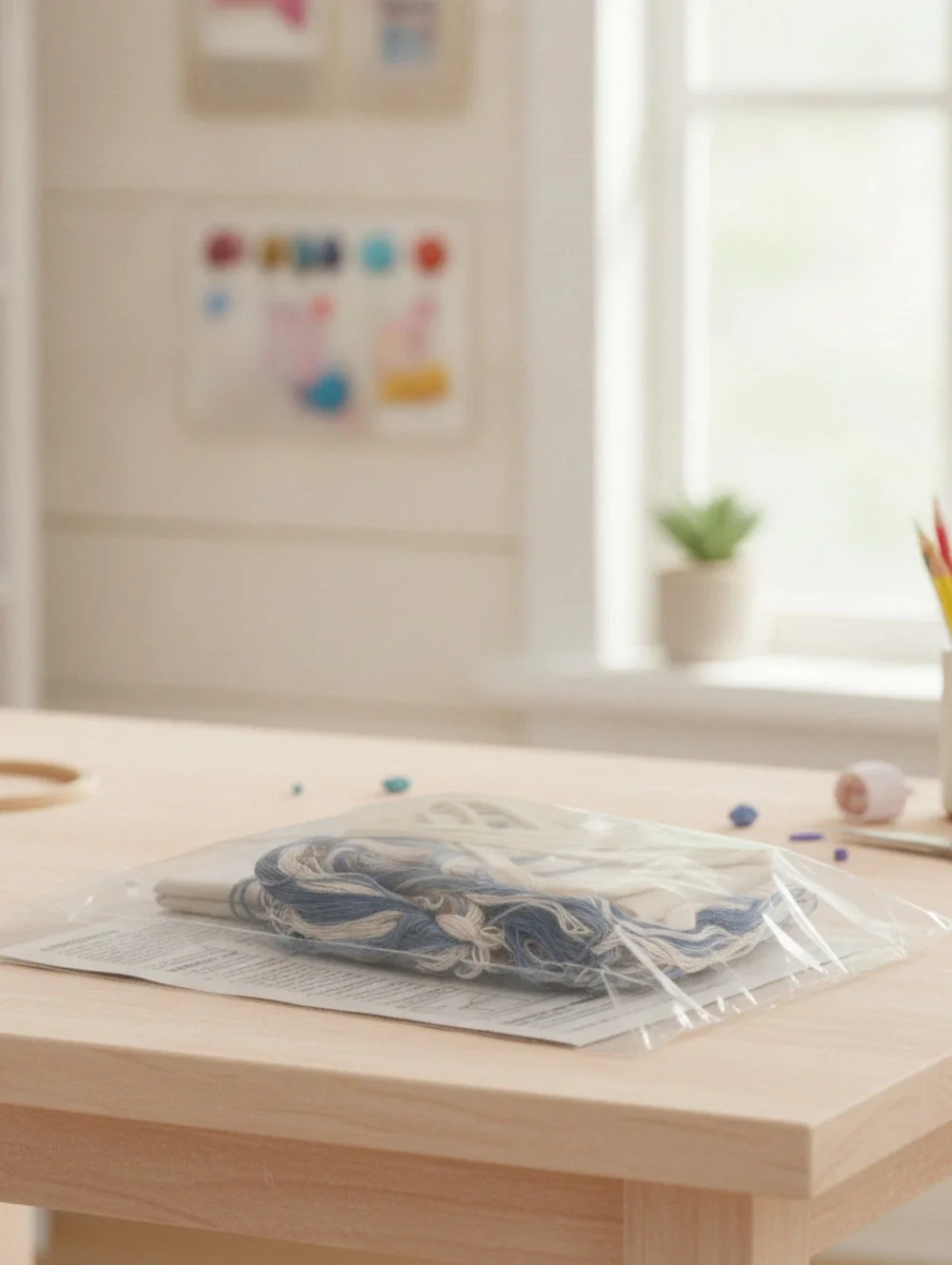 Leisure Arts 'Wicking' Beginner's Candlewicking Kit Feather Circle Design